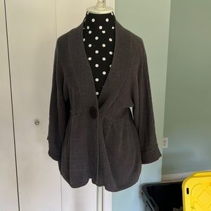 Dark Grey One button Snap sweater only worn once.